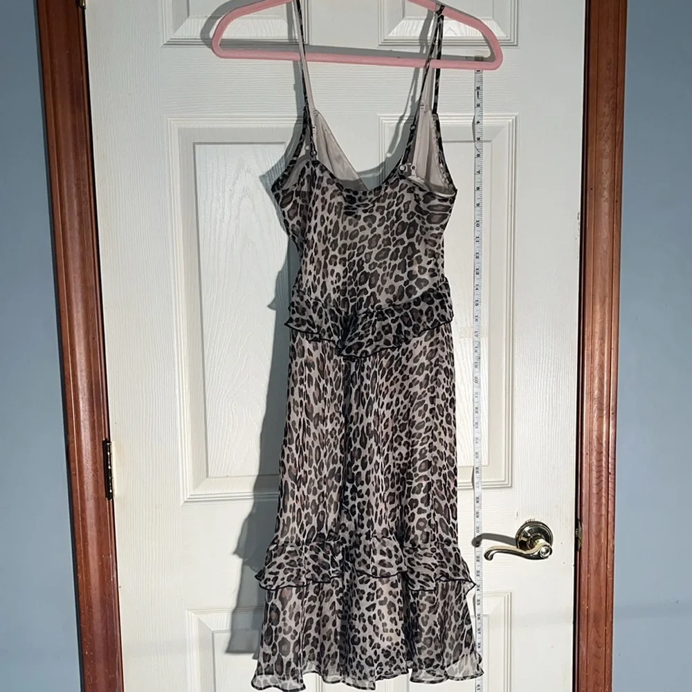 RARE! Y2K-Victoria’s Secret-M-leopard print, chiffon, stud, satin, slip, dress.